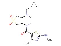 5-{[(4aS*,7aR*)-4-(cyclopropylmethyl)-6,6-dioxidohexahydrothieno[3,4-b]pyrazin-1(2H)-yl]carbonyl}-N,4-dimethyl-1,3-thiazol-2-amine