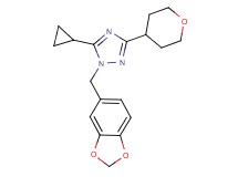 1-(1,3-benzodioxol-5-ylmethyl)-5-cyclopropyl-3-(tetrahydro-2H-pyran-4-yl)-1H-1,2,4-triazole