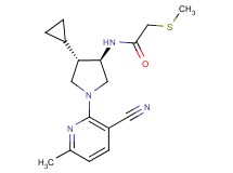 N-[rel-(3R,4S)-1-(3-cyano-6-methyl-2-pyridinyl)-4-cyclopropyl-3-pyrrolidinyl]-2-(methylthio)acetamide hydrochloride