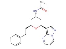 N-[(2S*,4R*,6S*)-2-(2-phenylethyl)-6-pyrazolo[1,5-a]pyrimidin-3-yltetrahydro-2H-pyran-4-yl]acetamide
