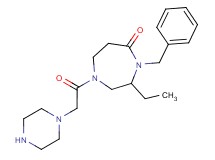 4-benzyl-3-ethyl-1-(1-piperazinylacetyl)-1,4-diazepan-5-one hydrochloride