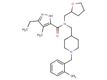 3-ethyl-4-methyl-N-{[1-(2-methylbenzyl)-4-piperidinyl]methyl}-N-(tetrahydro-2-furanylmethyl)-1H-pyrazole-5-carboxamide