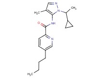 5-butyl-N-[1-(1-cyclopropylethyl)-4-methyl-1H-pyrazol-5-yl]pyridine-2-carboxamide