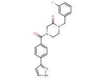 1-(3-fluorobenzyl)-4-[4-(1H-pyrazol-3-yl)benzoyl]-2-piperazinone