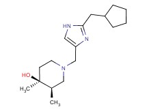 (3R*,4S*)-1-{[2-(cyclopentylmethyl)-1H-imidazol-4-yl]methyl}-3,4-dimethylpiperidin-4-ol