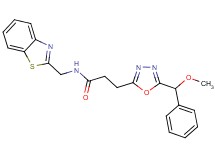 N-(1,3-benzothiazol-2-ylmethyl)-3-{5-[methoxy(phenyl)methyl]-1,3,4-oxadiazol-2-yl}propanamide