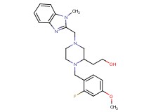 2-{1-(2-fluoro-4-methoxybenzyl)-4-[(1-methyl-1H-benzimidazol-2-yl)methyl]-2-piperazinyl}ethanol