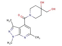 4-(hydroxymethyl)-1-[(1,3,6-trimethyl-1H-pyrazolo[3,4-b]pyridin-4-yl)carbonyl]piperidin-4-ol