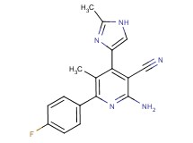 2-amino-6-(4-fluorophenyl)-5-methyl-4-(2-methyl-1H-imidazol-4-yl)nicotinonitrile