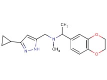 N-[(3-cyclopropyl-1H-pyrazol-5-yl)methyl]-1-(2,3-dihydro-1,4-benzodioxin-6-yl)-N-methylethanamine trifluoroacetate