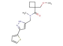 1-(methoxymethyl)-N-methyl-N-{[3-(2-thienyl)-1H-pyrazol-5-yl]methyl}cyclobutanecarboxamide