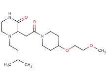 3-{2-[4-(2-methoxyethoxy)-1-piperidinyl]-2-oxoethyl}-4-(3-methylbutyl)-2-piperazinone