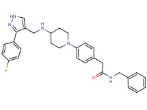 N-benzyl-2-{4-[4-({[3-(4-fluorophenyl)-1H-pyrazol-4-yl]methyl}amino)-1-piperidinyl]phenyl}acetamide