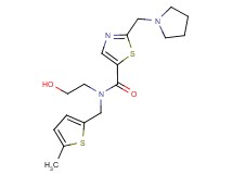 N-(2-hydroxyethyl)-N-[(5-methyl-2-thienyl)methyl]-2-(pyrrolidin-1-ylmethyl)-1,3-thiazole-5-carboxamide