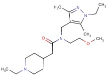 N-[(1-ethyl-3,5-dimethyl-1H-pyrazol-4-yl)methyl]-2-(1-ethylpiperidin-4-yl)-N-(2-methoxyethyl)acetamide