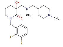 1-(2,3-difluorobenzyl)-3-hydroxy-3-({methyl[(1-methyl-4-piperidinyl)methyl]amino}methyl)-2-piperidinone