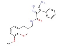 5-amino-N-[(8-methoxy-3,4-dihydro-2H-chromen-3-yl)methyl]-4-phenyl-1H-pyrazole-3-carboxamide