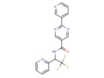 2-(3-pyridinyl)-N-[2,2,2-trifluoro-1-(2-pyridinyl)ethyl]-5-pyrimidinecarboxamide
