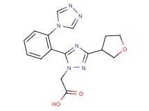 {3-(tetrahydrofuran-3-yl)-5-[2-(4H-1,2,4-triazol-4-yl)phenyl]-1H-1,2,4-triazol-1-yl}acetic acid