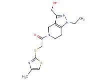 (1-ethyl-5-{[(4-methyl-1,3-thiazol-2-yl)thio]acetyl}-4,5,6,7-tetrahydro-1H-pyrazolo[4,3-c]pyridin-3-yl)methanol