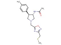 N-[(3S*,4R*)-4-(4-methylphenyl)-1-({3-[(methylthio)methyl]-1,2,4-oxadiazol-5-yl}methyl)-3-pyrrolidinyl]acetamide