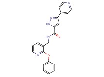 N-[(2-phenoxypyridin-3-yl)methyl]-3-pyridin-4-yl-1H-pyrazole-5-carboxamide
