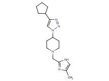 4-(4-cyclopentyl-1H-1,2,3-triazol-1-yl)-1-[(4-methyl-1H-imidazol-2-yl)methyl]piperidine bis(trifluoroacetate)