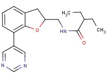2-ethyl-N-{[7-(5-pyrimidinyl)-2,3-dihydro-1-benzofuran-2-yl]methyl}butanamide