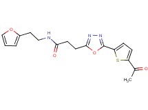 3-[5-(5-acetyl-2-thienyl)-1,3,4-oxadiazol-2-yl]-N-[2-(2-furyl)ethyl]propanamide