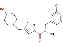 N-(3-chlorobenzyl)-5-[(4-hydroxypiperidin-1-yl)methyl]-N-methylisoxazole-3-carboxamide