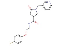 N-[2-(4-fluorophenoxy)ethyl]-5-oxo-1-(3-pyridinylmethyl)-3-pyrrolidinecarboxamide