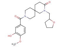 9-(3-hydroxy-4-methoxybenzoyl)-2-(tetrahydrofuran-2-ylmethyl)-2,9-diazaspiro[5.5]undecan-3-one