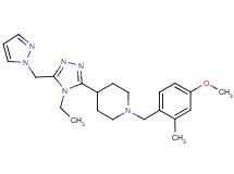 4-[4-ethyl-5-(1H-pyrazol-1-ylmethyl)-4H-1,2,4-triazol-3-yl]-1-(4-methoxy-2-methylbenzyl)piperidine
