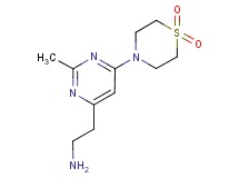 2-[6-(1,1-dioxidothiomorpholin-4-yl)-2-methylpyrimidin-4-yl]ethanamine