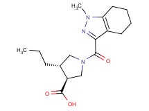 (3S*,4S*)-1-[(1-methyl-4,5,6,7-tetrahydro-1H-indazol-3-yl)carbonyl]-4-propylpyrrolidine-3-carboxylic acid