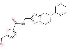 N-[(5-cyclohexyl-4,5,6,7-tetrahydropyrazolo[1,5-a]pyrazin-2-yl)methyl]-5-(hydroxymethyl)-2-furamide