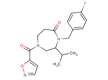 4-(4-fluorobenzyl)-3-isopropyl-1-(isoxazol-5-ylcarbonyl)-1,4-diazepan-5-one