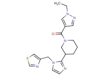 1-[(1-ethyl-1H-pyrazol-4-yl)carbonyl]-3-[1-(1,3-thiazol-4-ylmethyl)-1H-imidazol-2-yl]piperidine