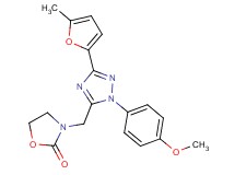 3-{[1-(4-methoxyphenyl)-3-(5-methyl-2-furyl)-1H-1,2,4-triazol-5-yl]methyl}-1,3-oxazolidin-2-one