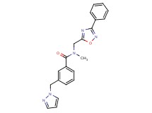 N-methyl-N-[(3-phenyl-1,2,4-oxadiazol-5-yl)methyl]-3-(1H-pyrazol-1-ylmethyl)benzamide