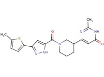 2-methyl-6-(1-{[3-(5-methyl-2-thienyl)-1H-pyrazol-5-yl]carbonyl}piperidin-3-yl)pyrimidin-4(3H)-one