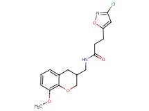 3-(3-chloroisoxazol-5-yl)-N-[(8-methoxy-3,4-dihydro-2H-chromen-3-yl)methyl]propanamide