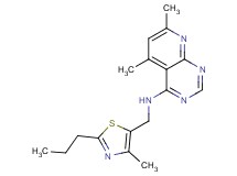 5,7-dimethyl-N-[(4-methyl-2-propyl-1,3-thiazol-5-yl)methyl]pyrido[2,3-d]pyrimidin-4-amine