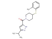 1-[(3-isopropyl-1H-pyrazol-5-yl)carbonyl]-4-[(2-methylphenyl)thio]piperidine