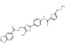 N-{[2-(4-{[5-(methoxymethyl)-2-furoyl]amino}phenyl)-5-methyl-1,3-oxazol-4-yl]methyl}-1,3-benzodioxole-5-carboxamide