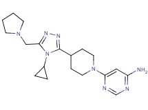 6-{4-[4-cyclopropyl-5-(pyrrolidin-1-ylmethyl)-4H-1,2,4-triazol-3-yl]piperidin-1-yl}pyrimidin-4-amine