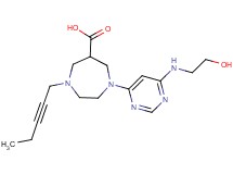 1-{6-[(2-hydroxyethyl)amino]pyrimidin-4-yl}-4-pent-2-yn-1-yl-1,4-diazepane-6-carboxylic acid