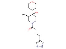 (3R*,4R*)-3-methyl-1-[4-(1H-pyrazol-4-yl)butanoyl]-4-(tetrahydro-2H-pyran-4-yl)-4-piperidinol