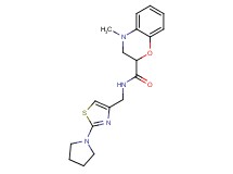 4-methyl-N-[(2-pyrrolidin-1-yl-1,3-thiazol-4-yl)methyl]-3,4-dihydro-2H-1,4-benzoxazine-2-carboxamide