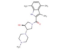 (3S*,4S*)-4-(4-methyl-1-piperazinyl)-1-[(3,4,7-trimethyl-1H-indol-2-yl)carbonyl]-3-pyrrolidinol